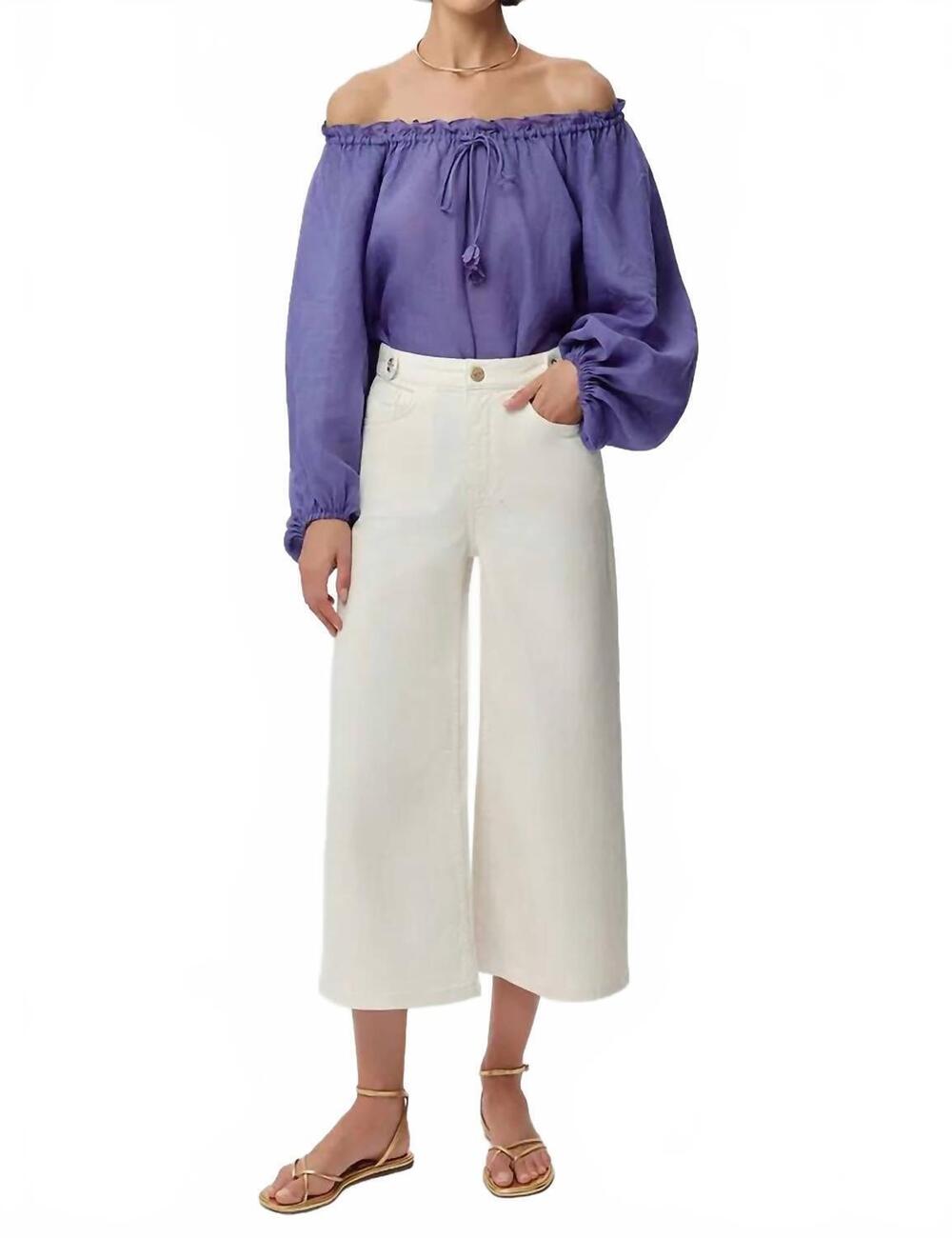 NEW EXQUISE conroy high waist culotte denim jeans in white